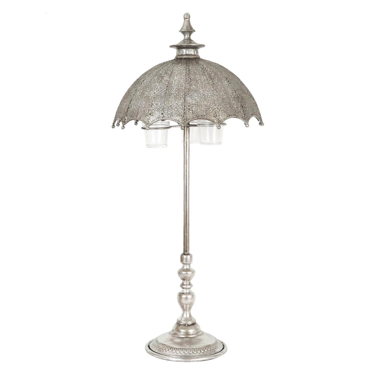 0013116 felinar tip umbrela din metal argintiu 85 cm